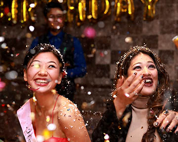 girls in a prom celebration