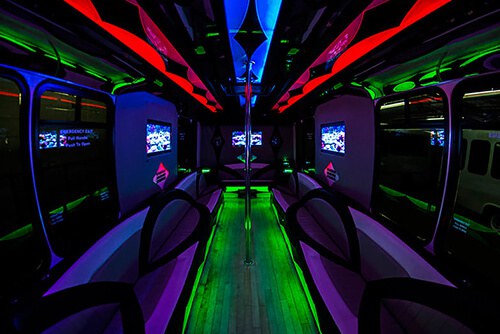 limousine rentals with LED lights and wet bars